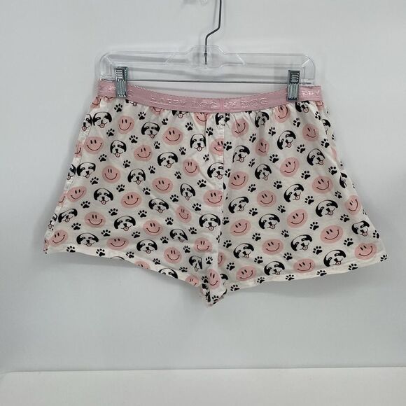Big Dogs White Pink St Bernard Lounge Shorts Elastic Waist Women's XL - Picture 4 of 5
